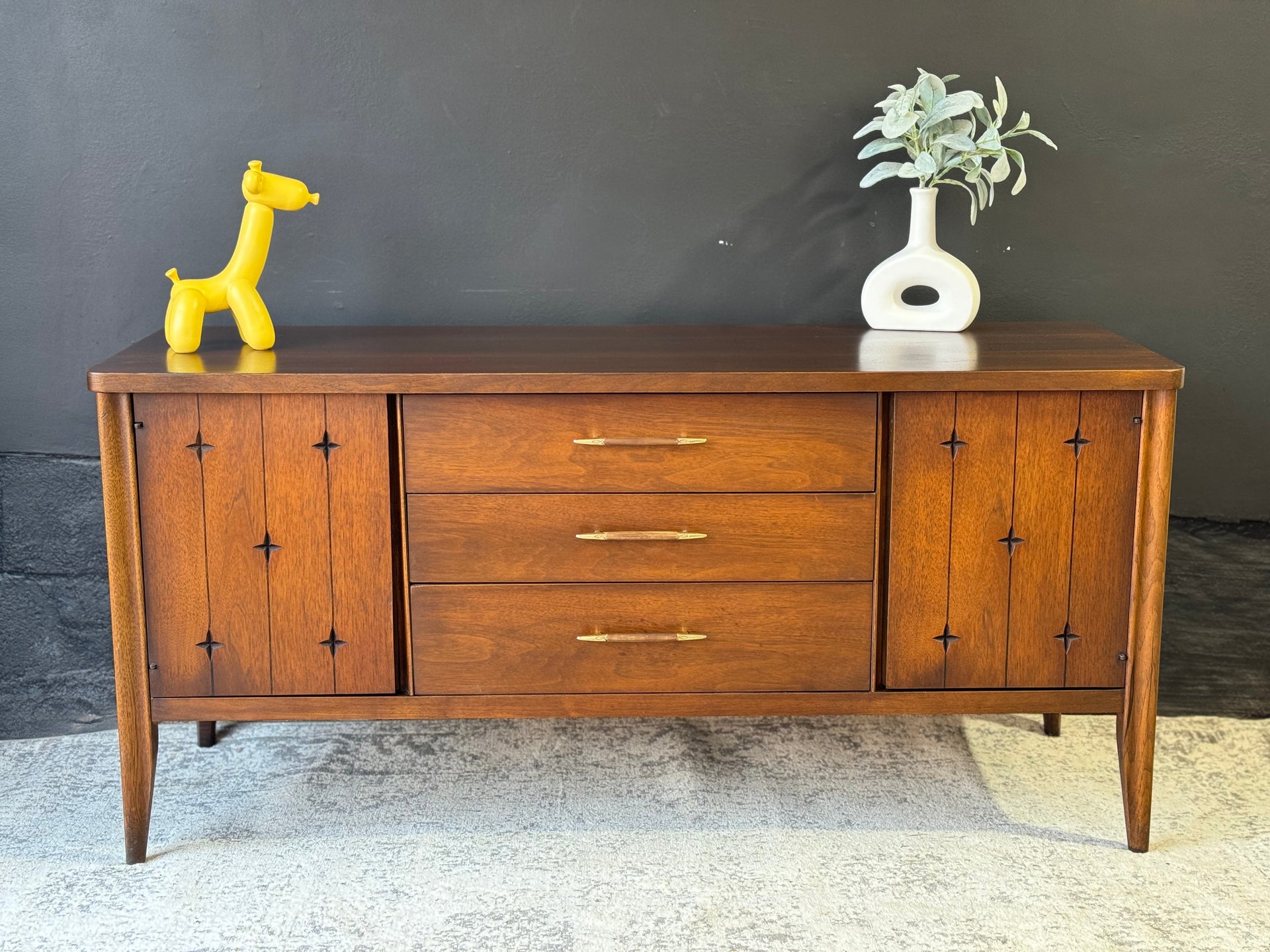 broyhill vintage mid century modern saga 5 drawer walnut dresser Broyhill Saga Credenza – New World Furniture And Restoration